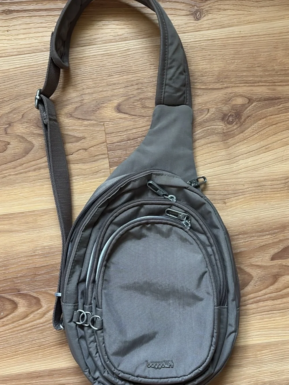 Baggallini Portobello Brown Anti-Theft Sling Crossbody